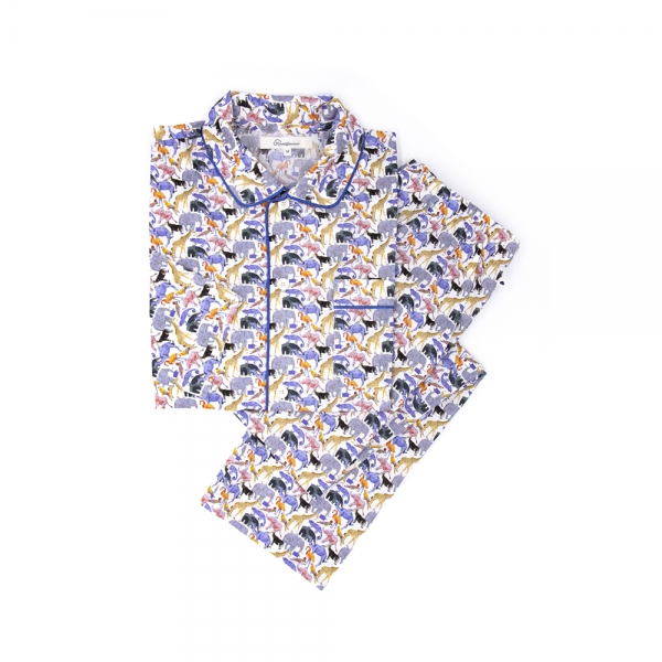 Pyjama chemise en tissu liberty, animaux, pour homme. Maison Dormans