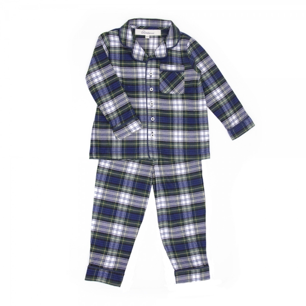 Pyjama chemise classique en tartan écossais pour enfant. Maison Dormans