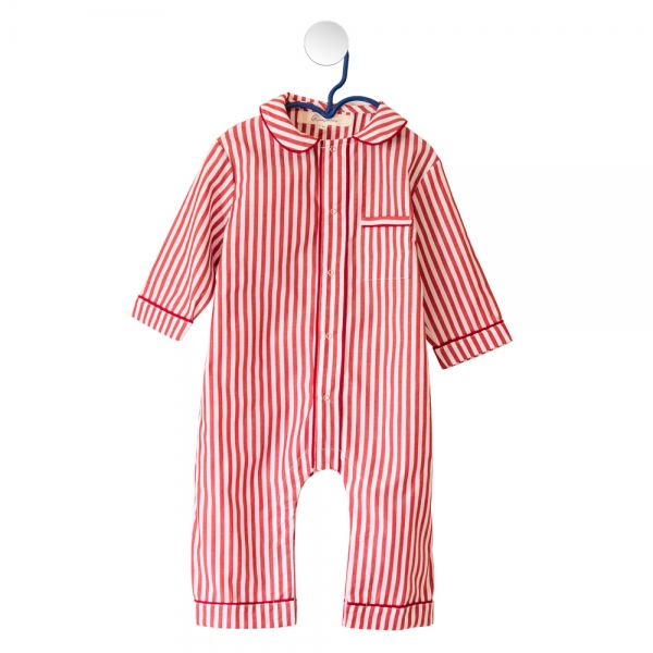 Pyjama grenouillère retro bébé à rayures