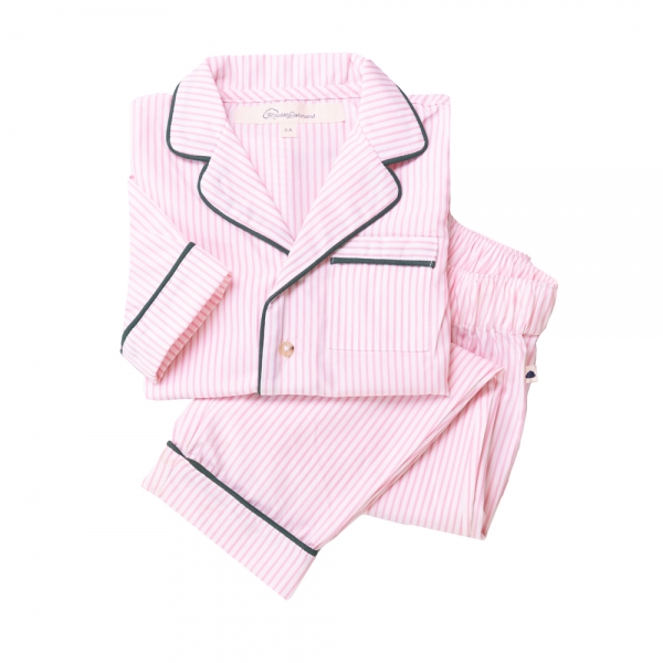 pyjama rayure rose enfant. pyjama bio enfant. pyjama elegant enfant