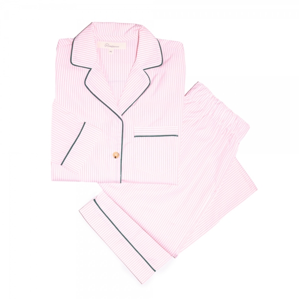 pyjama rayé rose et blanc maison dormans coton